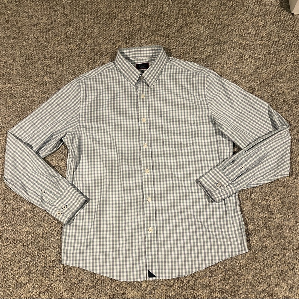 Untuckit Performance Green Blue Button Down Large - image 2